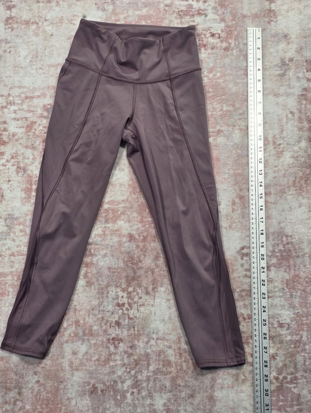 Athleta Premium High Rise Mesh Paneled Leggings Dusty Mauve Purple Rosewood XXS